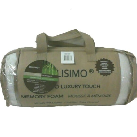 2 Bellisimo Bamboo Luxury Touch King Size Pillows Hypoallergenic (Memory Foam) - Picture 2 of 3